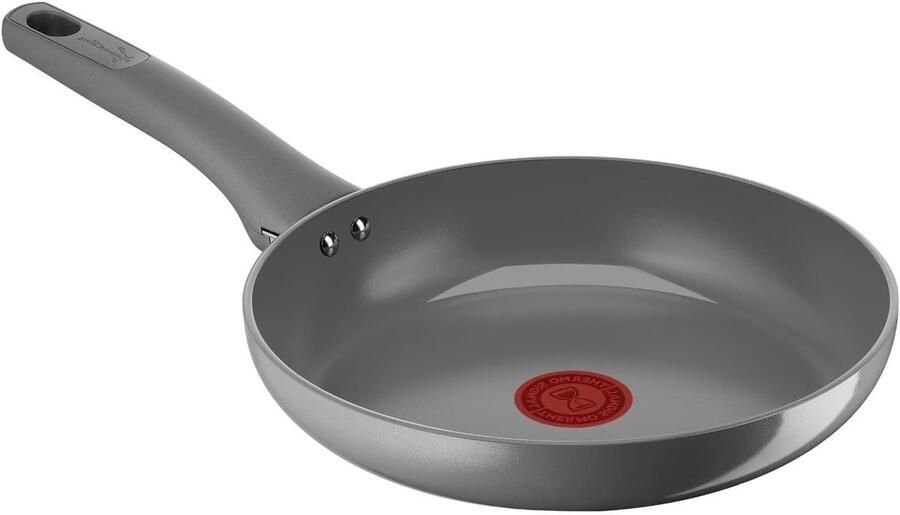 Koekenpan Keramiek Koekenpan met antiaanbaklaag Professioneel Koken Thermo-signaal Technologie 24 cm Grijs