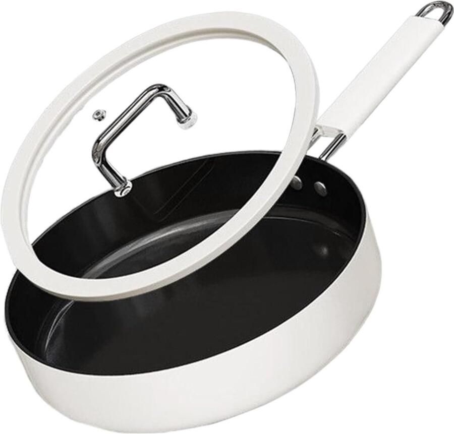 Koekenpan Keramisch Antiaanbakpan Dagelijks Koken Gelijkmatige Warmte 24 cm Zwart