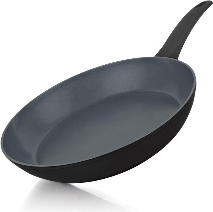 Keramische Koekenpan Antiaanbakpan Braadpan Dagelijks Koken PFAS-Vrije Coating 20 cm Diameter Zwart