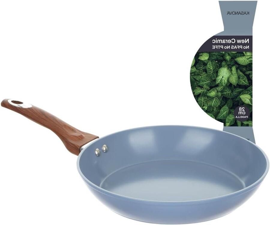 Koekenpan Keramisch Koek- en bakpan Gezond Koken PFOA- en PFAS-vrij 28 cm Blauw