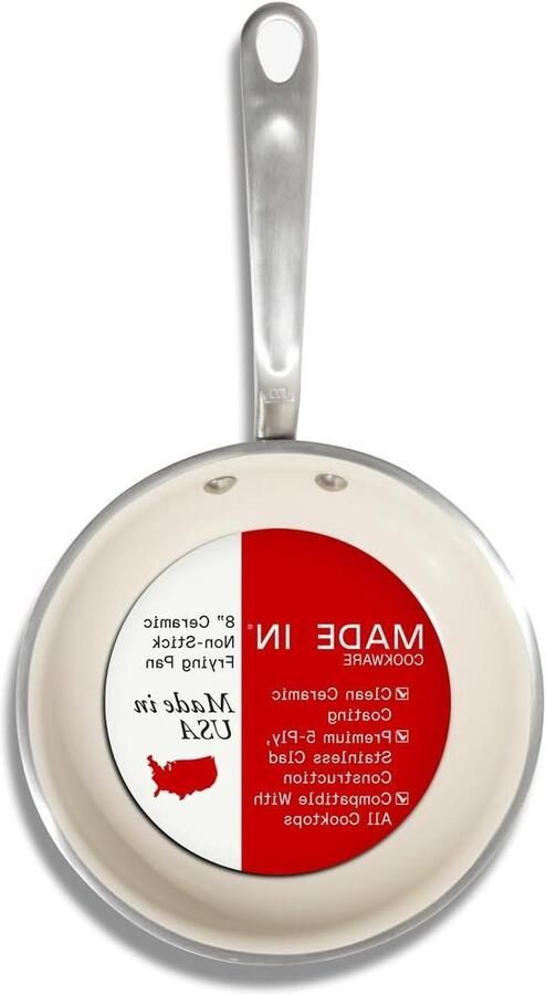 Koekenpan Keramisch Koekenpan Anti-aanbak Dagelijks Koken 5-Laags Clad Constructie 21.5 cm Diameter Zilver