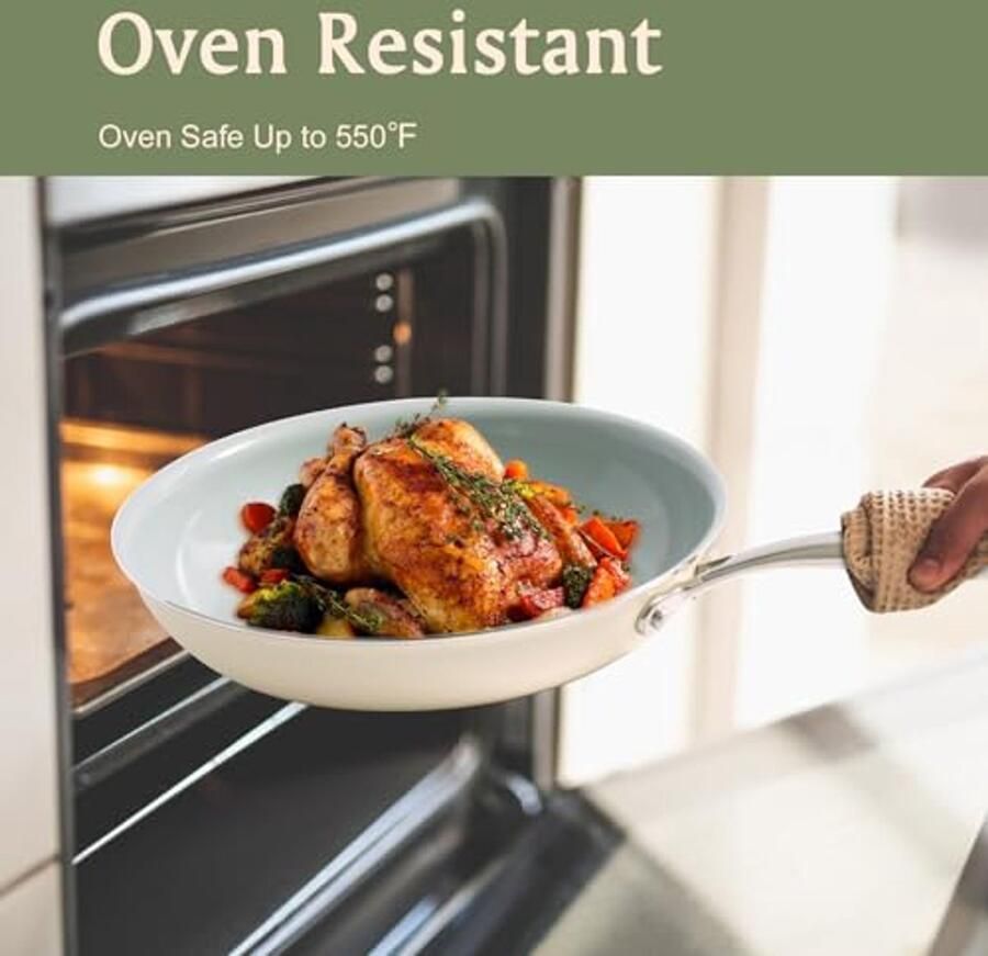 Koekenpan Keramisch Koekenpan Antiaanbak Dagelijks Koken PFOA PTFE PFAS Vrij 24 cm Zwart