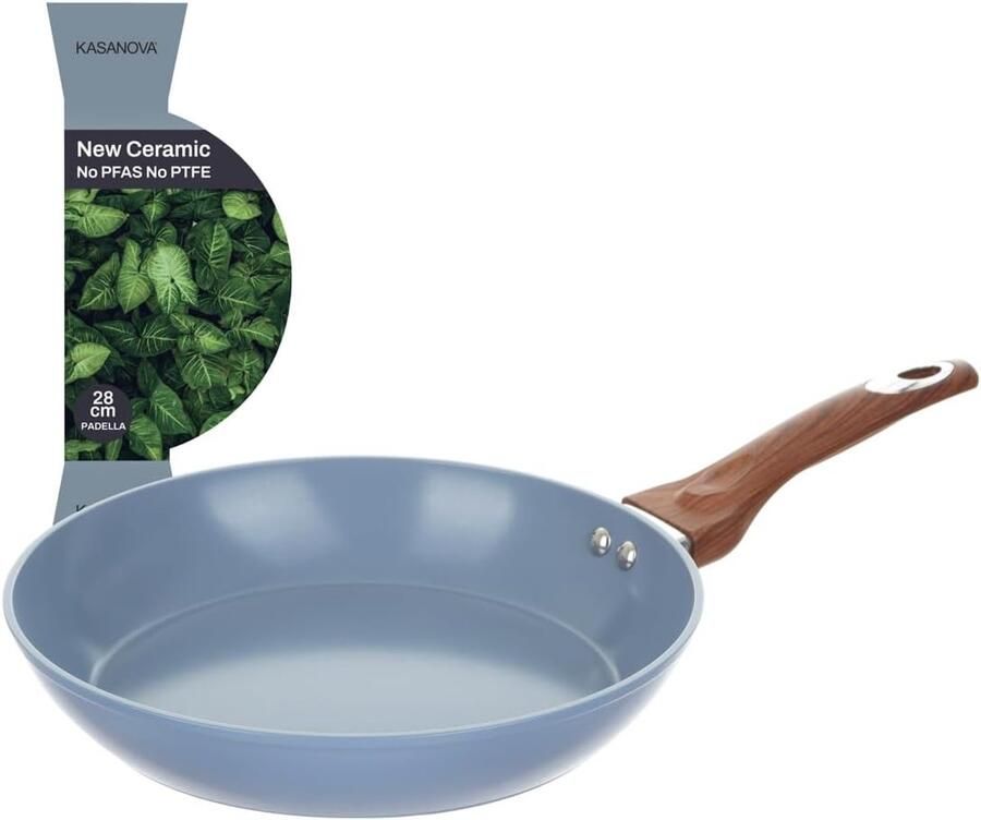 Koekenpan Keramisch Koekenpan Blauw Gezond Koken PTFE-vrij PFAS-vrij 28 cm Blauw