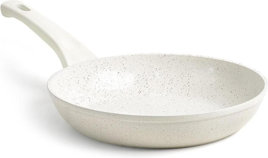 Koekenpan Keramisch Koekenpan Inductie Gezond Bakken PFOA-vrij 20 cm Wit