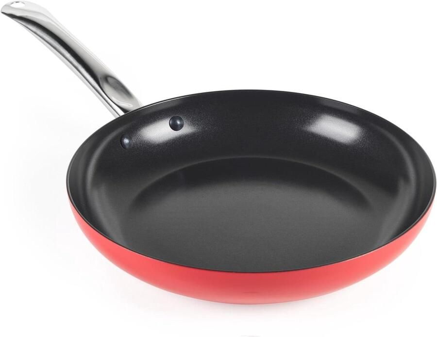 Koekenpan Keramisch Koekenpan PFAS-vrij Gezond Koken Antiaanbaklaag 28 cm Rood
