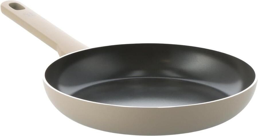 Koekenpan Keramisch Koekenpan PFAS-Vrij Gezond Koken Keramische Antiaanbaklaag 24 cm Taupe