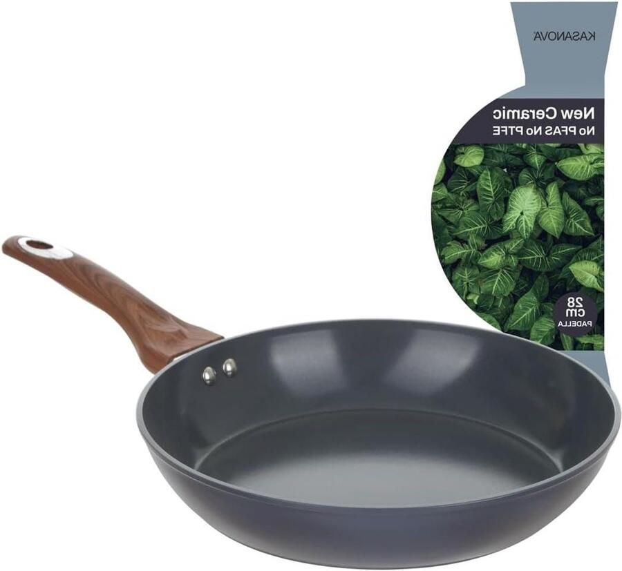 Koekenpan Keramisch Koekepan Bakpan Gezond Koken PFOA PFSA Vrij 28 cm Petrol Blauw