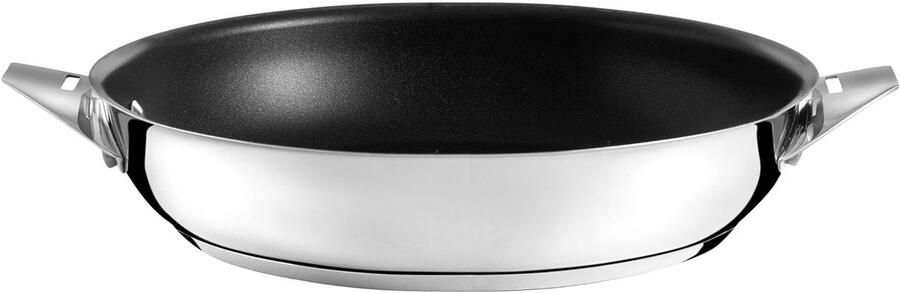 Koekenpan Keramische Coating Koekenpan Roestvrij Staal Koken en Bakken Afneembaar Handvat 24 cm Roestvrij Staal