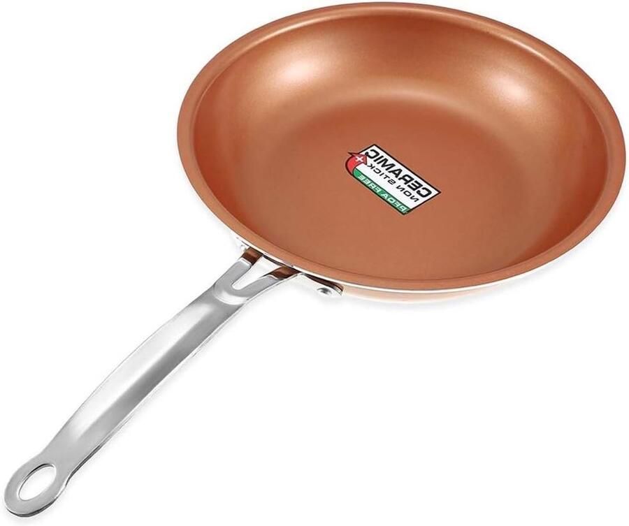 Koekenpan Keramische pan Gezond koken Inductie compatibel 24cm Koper