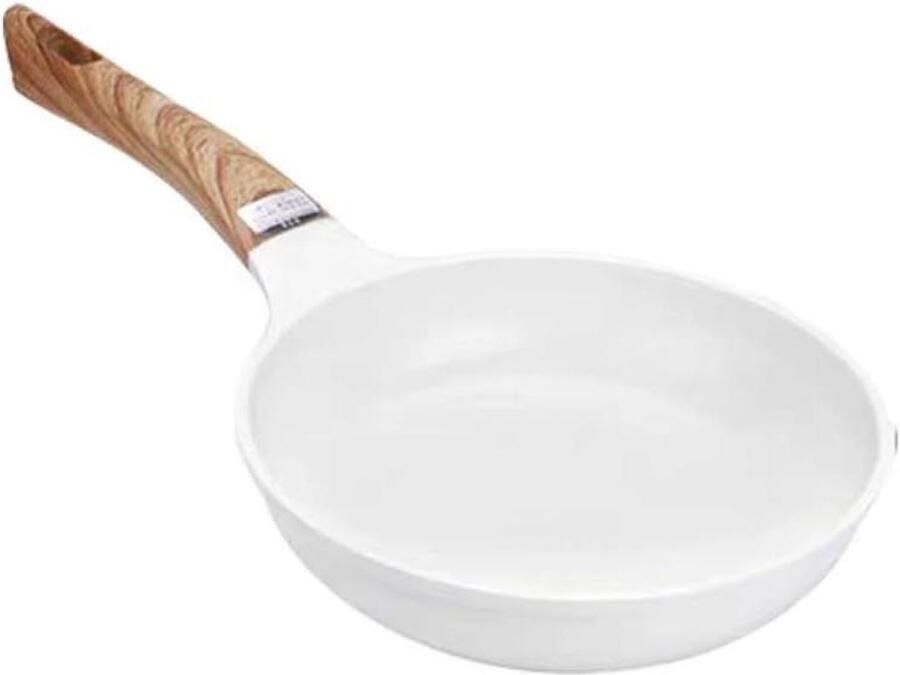 Keramische Koekenpan Antiaanbakpan Dagelijks Koken Vijflaags Gietwerk 28 cm Wit