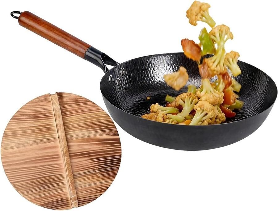 Koekenpan Keukenpan Grillpan Buiten Koken Gelijkmatige Warmte 28 cm Zwart