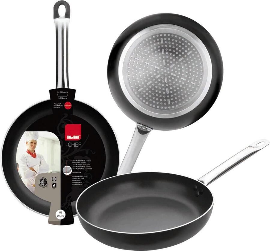 Koekenpan Koop pan Gelijkmatig bakken Antiaanbaklaag 20 cm Zwart