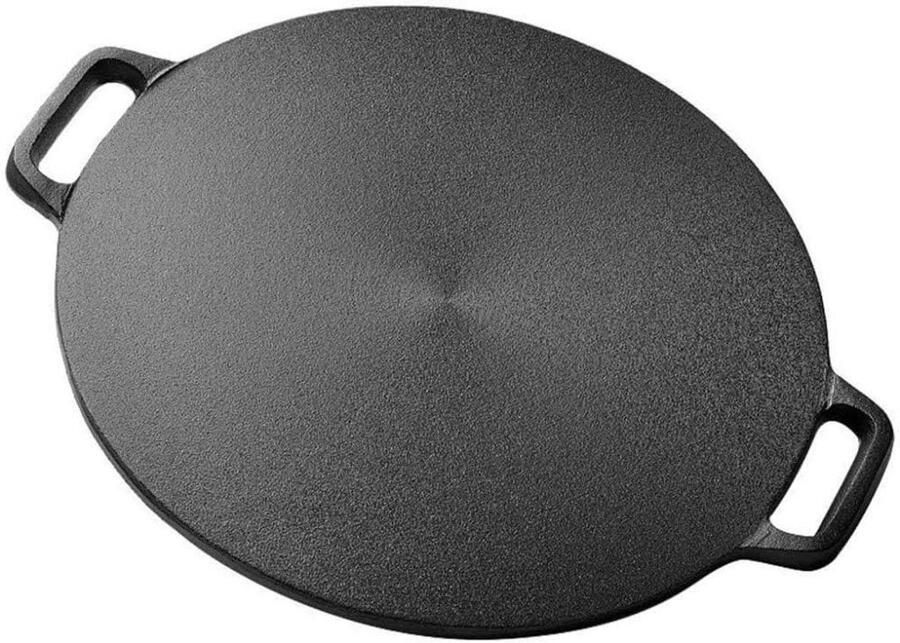 Koekenpan Keukenpan Pannenkoeken Bakken Gietijzeren Materiaal 30cm Diameter Zwart