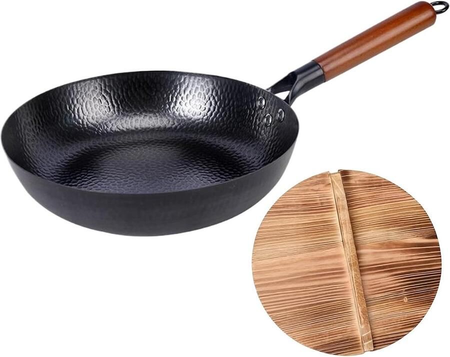 Sauteerpan Aluminium Braadpan Koekenpan Gelijkmatig Verwarmen Krasbestendig Koken 28 cm Zwart