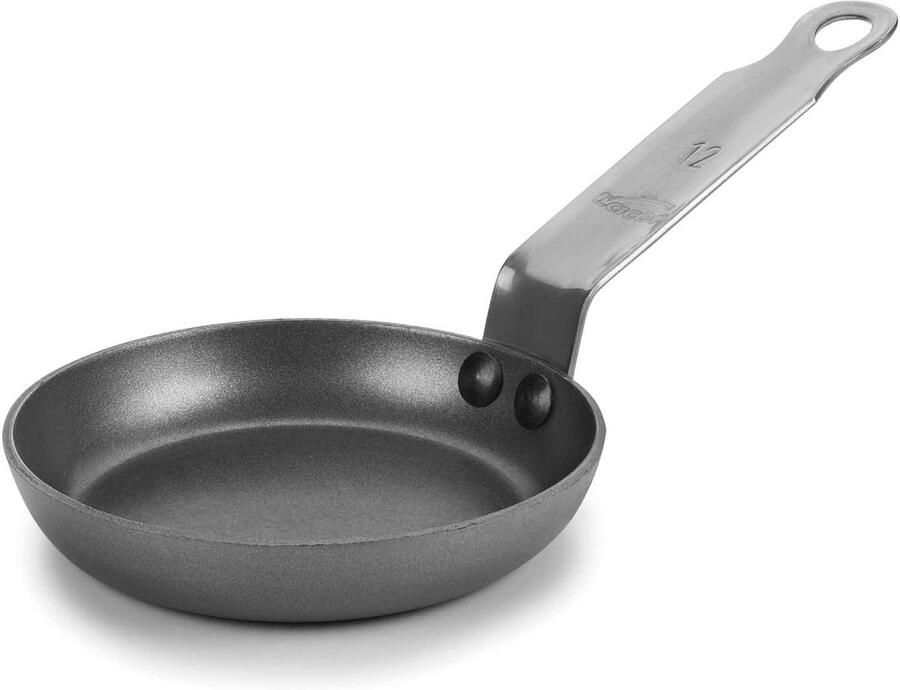 Koekenpan Kleine pan Kleine porties bakken Handgemaakt ijzer 14 cm Zwart