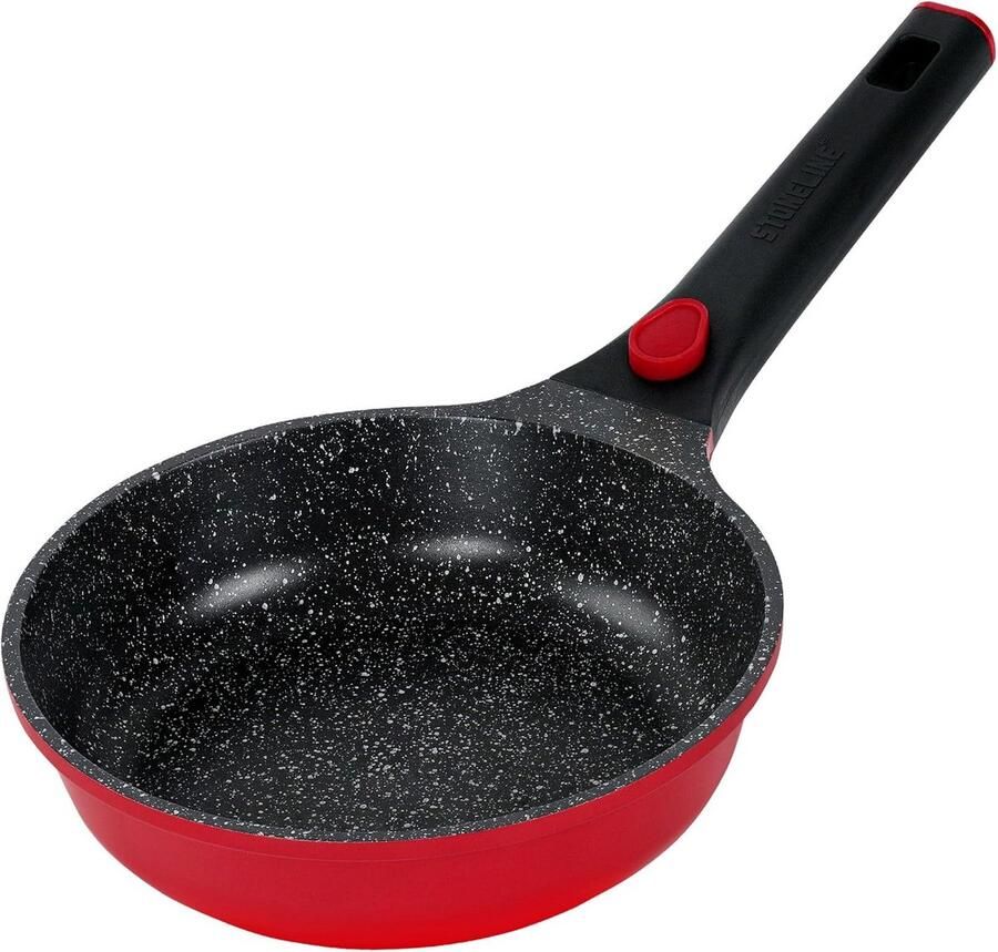 Koekenpan Kleine pan Vettenvrij koken Afneembare steel 20 cm Rood