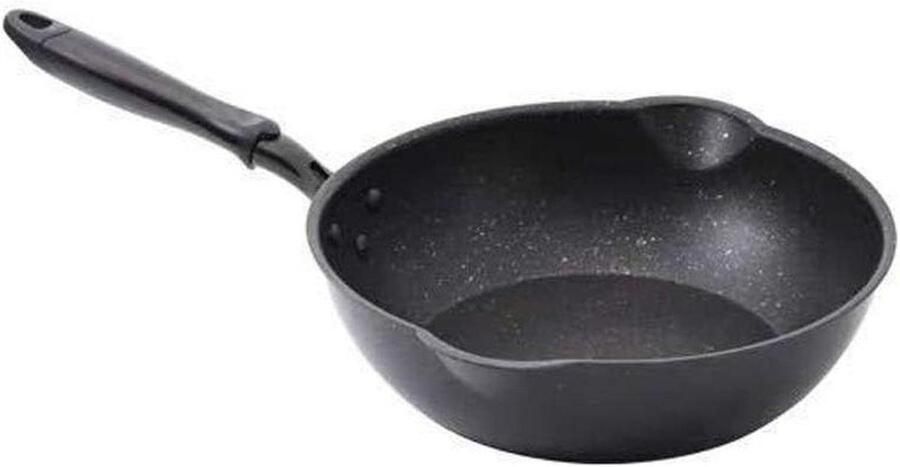 Koekenpan Kleine wok Dagelijks koken Maifan steen 20 cm Zwart