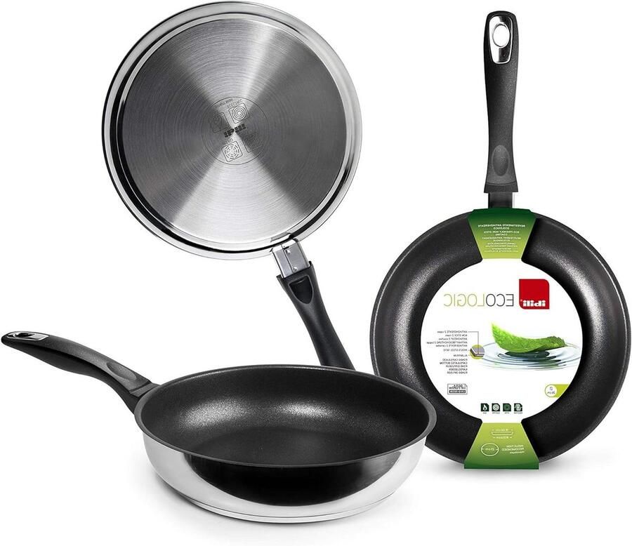 Koekenpan Koekepan Antiaanbak Eten Bakken Full Induction Bodem 24 cm Zwart