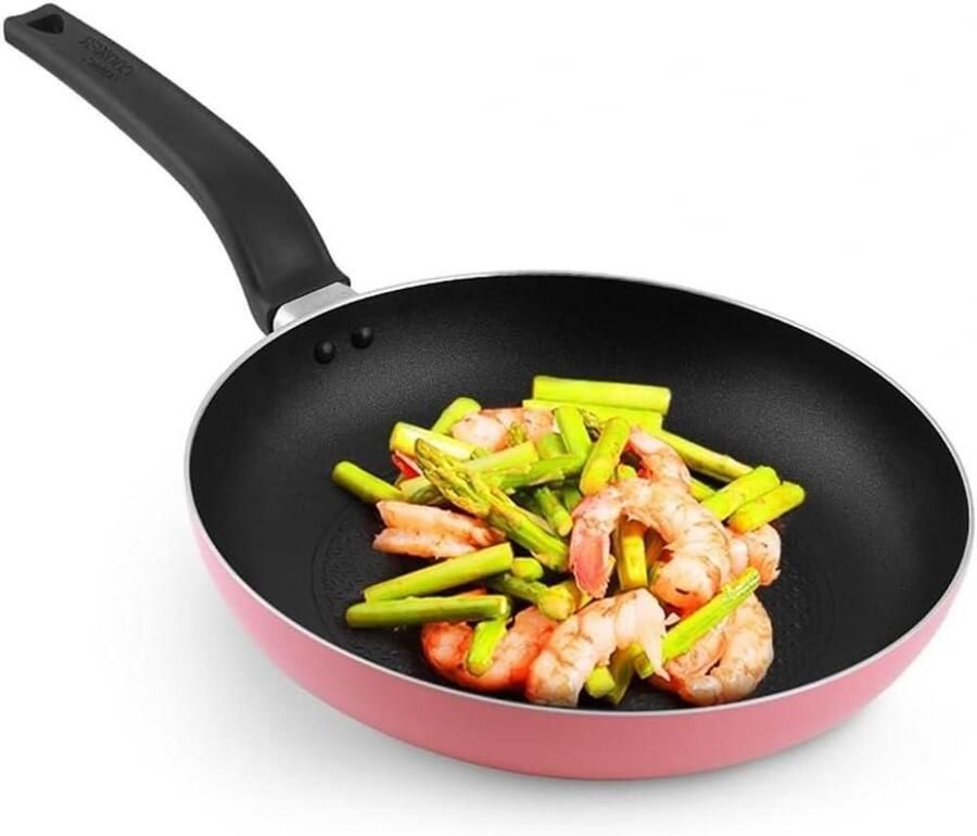 Koekenpan Koekepan Antiaanbak Koken voor ontbijt Platte bodem gelijkmatig 26cm Roze