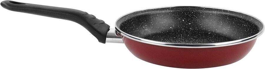 Koekenpan Koekepan Bakpan Eten Bereiden Versterkte Steenlook Anti-aanbaklaag 20 cm Rood