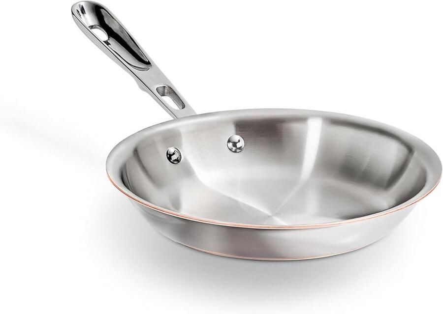 Koekenpan Koekepan Bakpan Koken en Bakken 5-laags Gebonden Constructie 20 cm Zilverkleurig
