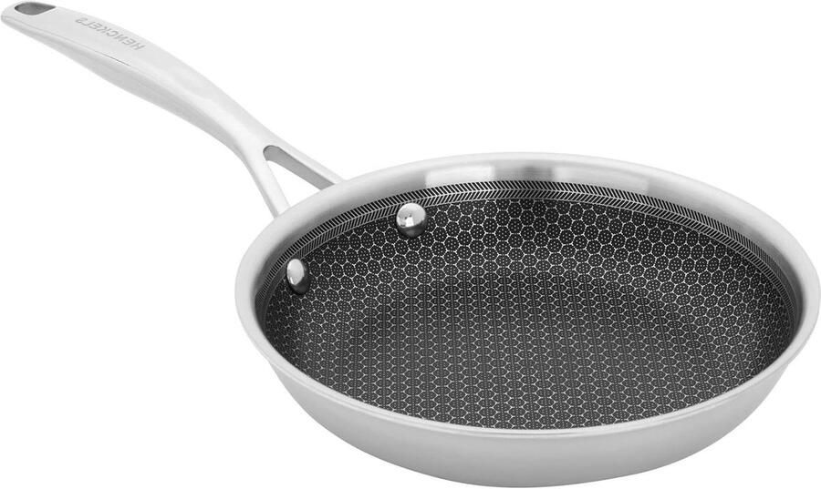 Koekenpan Koekepan Bakpan Koken en Bakken Roestvrij Staal Anti-aanbak 20 cm Zilver