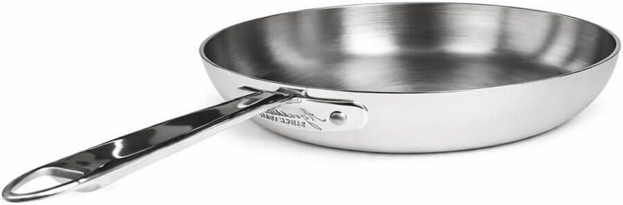 Koekenpan Koekepan Braadpan Koken en Bakken 5-laags Aluinox Constructie 20 cm Zilver