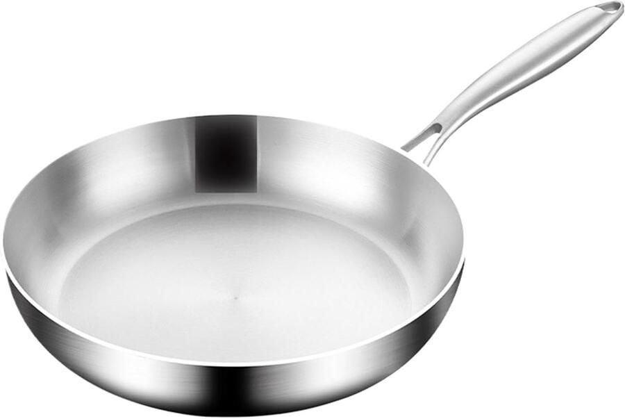Koekenpan Koekepan Braadpan Koken en Bakken Antiaanbaklaag 24 cm Zilver