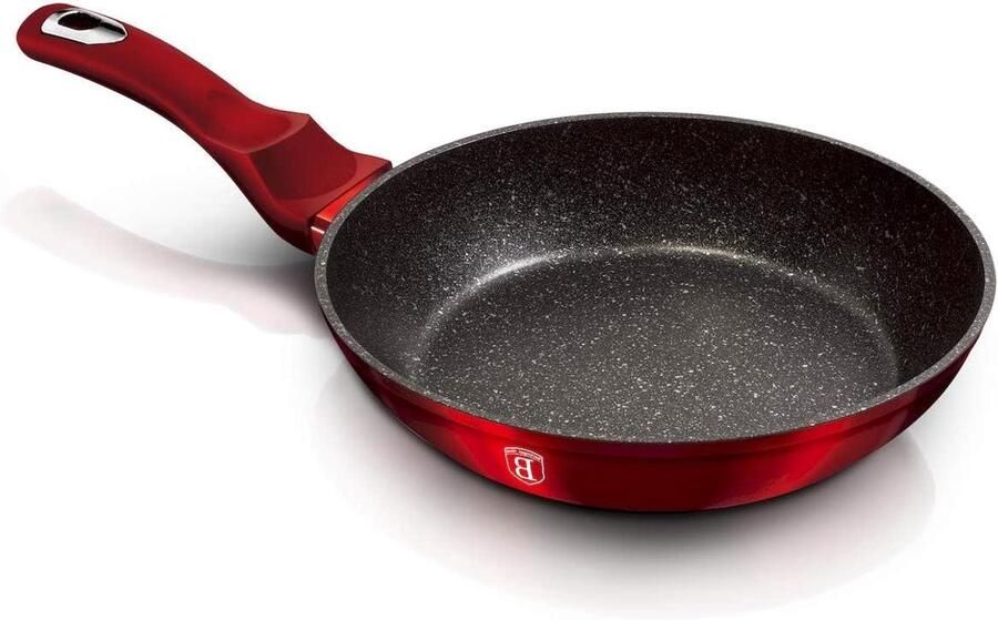 Koekenpan Koekepan Braadpan Koken in Keuken 3 lagen marmeren coating 30 cm Bourgondië