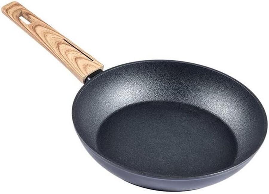 Koekenpan Koekepan Braadpan Vlees Braden Energiebesparende Bodem 28 cm Zwart Mat