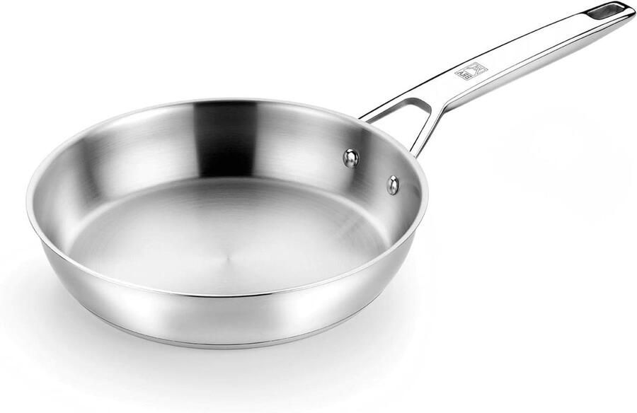Koekenpan Koekepan Frituurpan Eten Bereiden Roestvrij Staal 44 x 26 x 5.3 cm Zilver