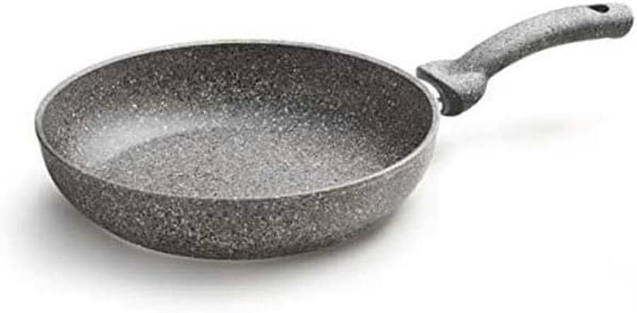 Koekenpan Koekepan Steenlook Koken Zonder Vet Versterkte Antiaanbaklaag 16 cm Grijs