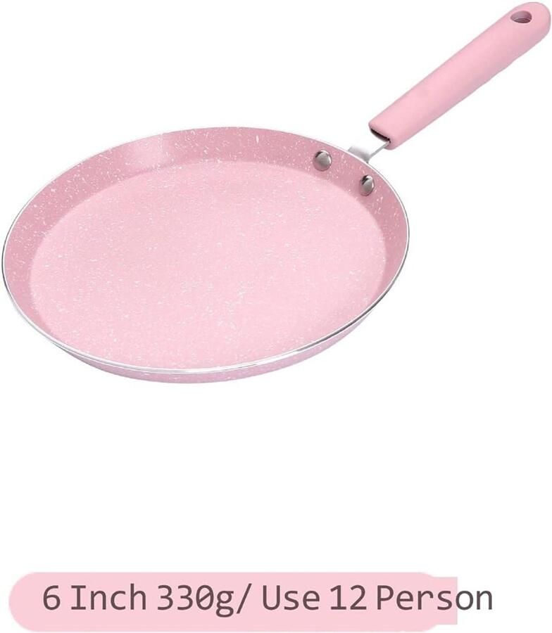 Koekenpan Koekjes pan eieren Ontbijt maken Antiaanbaklaag 20 cm Roze