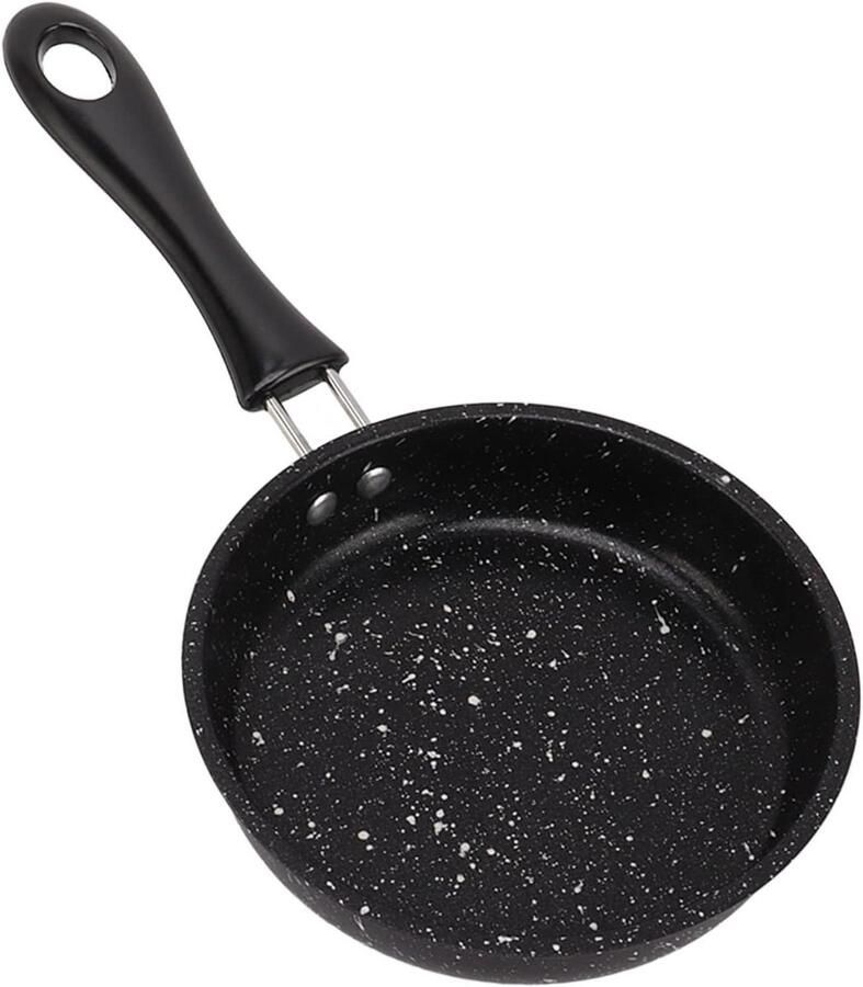 Koekenpan Koekjespan Grillpan Gezond Koken Snelle Warmtegeleiding 14 cm Zwart