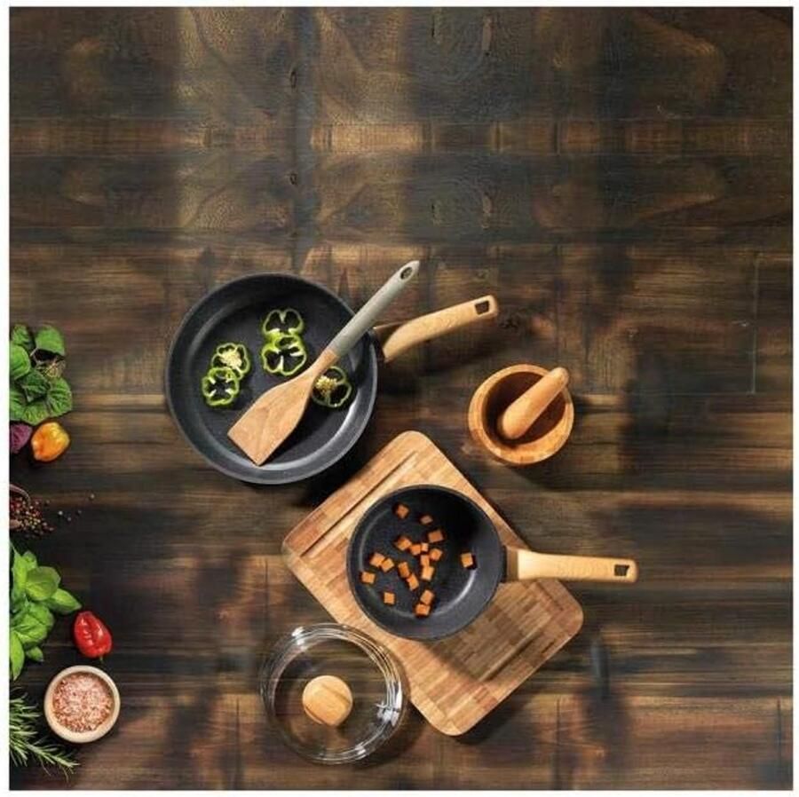 Koekenpan Koekjespan Grillpan Lekker Koken Krasbestendige Coating 20 cm Zwart