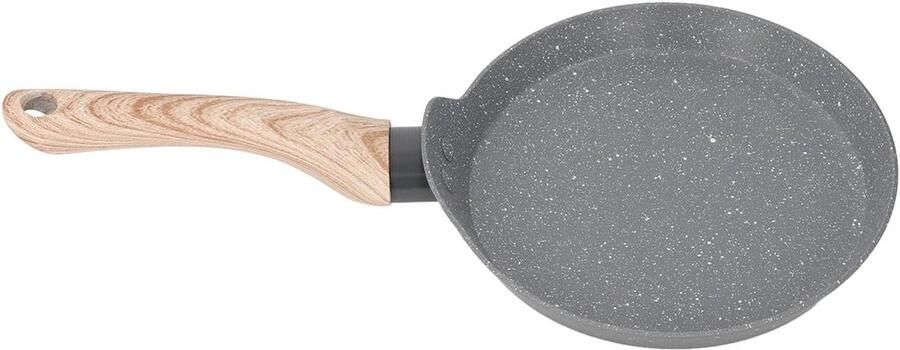 Koekenpan Aluminium Koekenpan met handvat Dagelijks koken Gelijkmatige warmte 26 cm Grijs - Foto 1