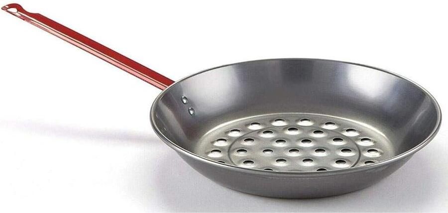 Koekenpan Koken en Bakken Gietijzeren Pan 28 cm Zwart