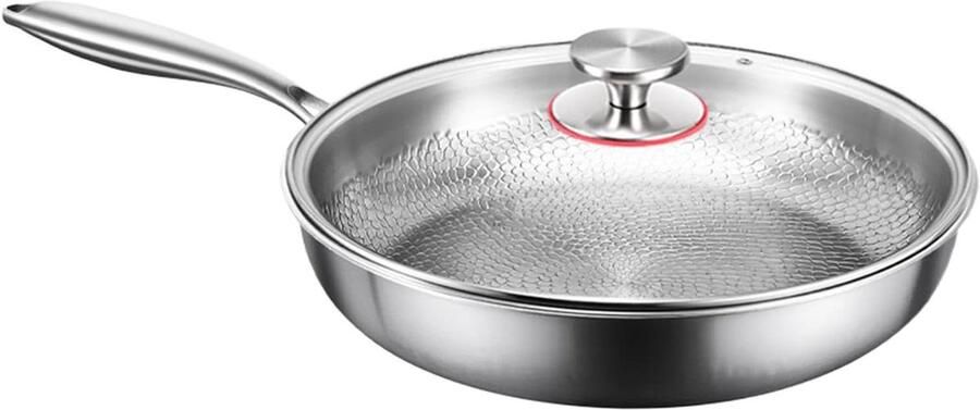 Koekenpan Antiaanbak Titanium pan Dagelijks koken Gelijkmatige warmte 28 cm Zwart