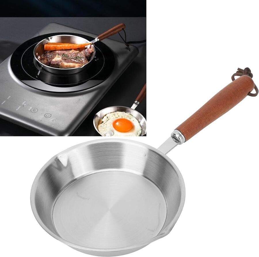 Koekenpan Kookpan Dagelijks Koken Uniforme Verwarming 12 cm Diameter Zilver