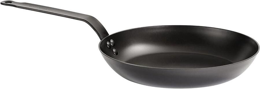 Koekenpan Koolstofstaal Koekenpan Bakpan Kleinere Porties Bakken Natuurlijk Anti-aanbak 25 cm Zwart