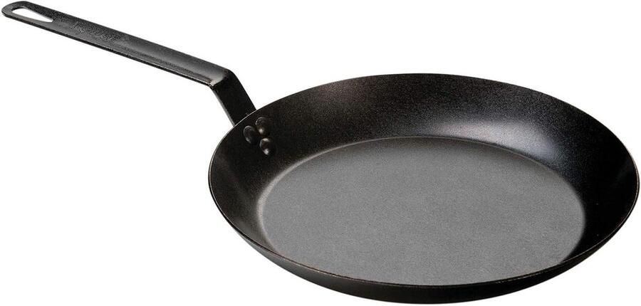 Koekenpan Koolstofstaal Koekenpan Koken Braden Voorgekruid Lichter dan gietijzer 30 cm Zwart