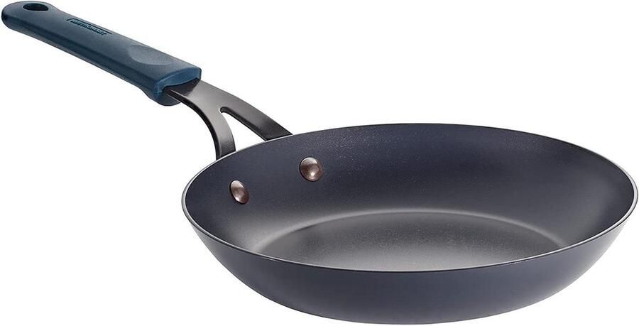 Koekenpan Koolstofstaal Koekenpan met Grip Eieren Bakken Natuurlijk Antikleefoppervlak 85 Inch Zwart