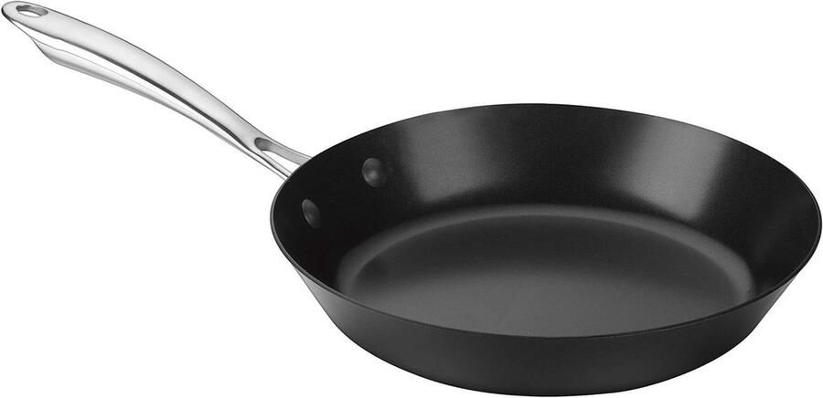 Koekenpan Koolstofstaal Koekenpan Snel Bakken Superieure Warmte 25 cm Zwart