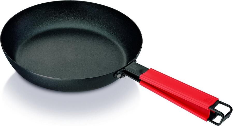 Koekenpan Koolstofstaal pan Dagelijks koken Ultra krasbestendig 20 cm Zwart