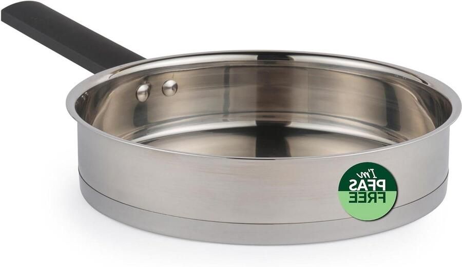 Koekenpan Koop pan Dagelijks koken Gelijkmatige warmte 24 cm Zilver