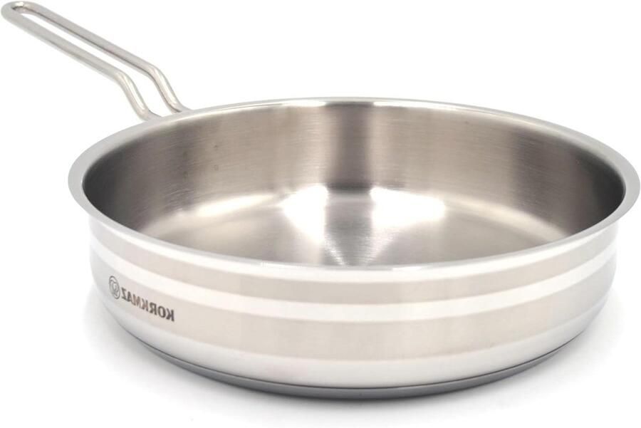 Koekenpan Koop pan Gezond Koken Drielaagse basis 20 cm Zilver