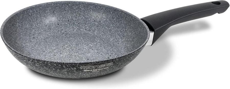 Koekenpan Koop pan Gezond Koken Minerale deeltjes 20 cm Zwart