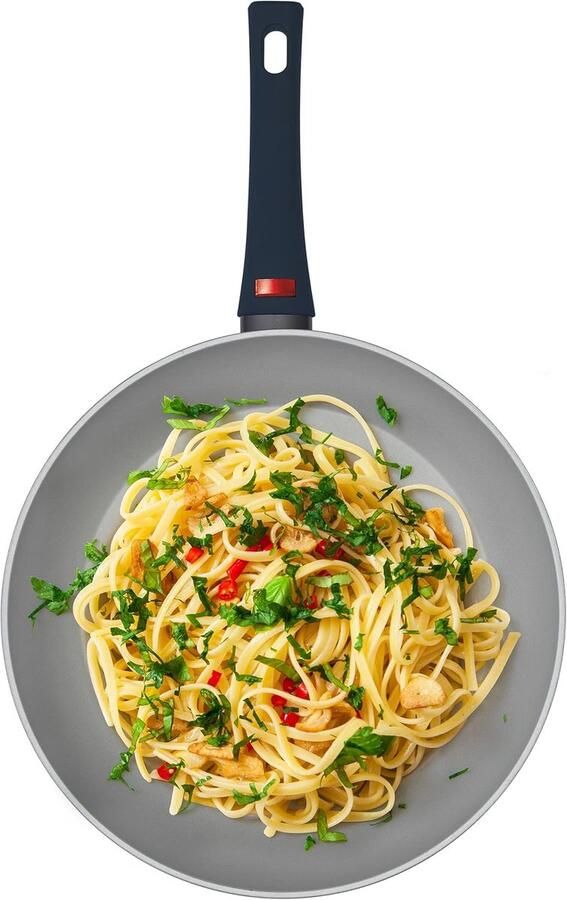 Koekenpan Koop Pan Gezond Koken Warmte Indicatie Handvat 30 cm Zwart