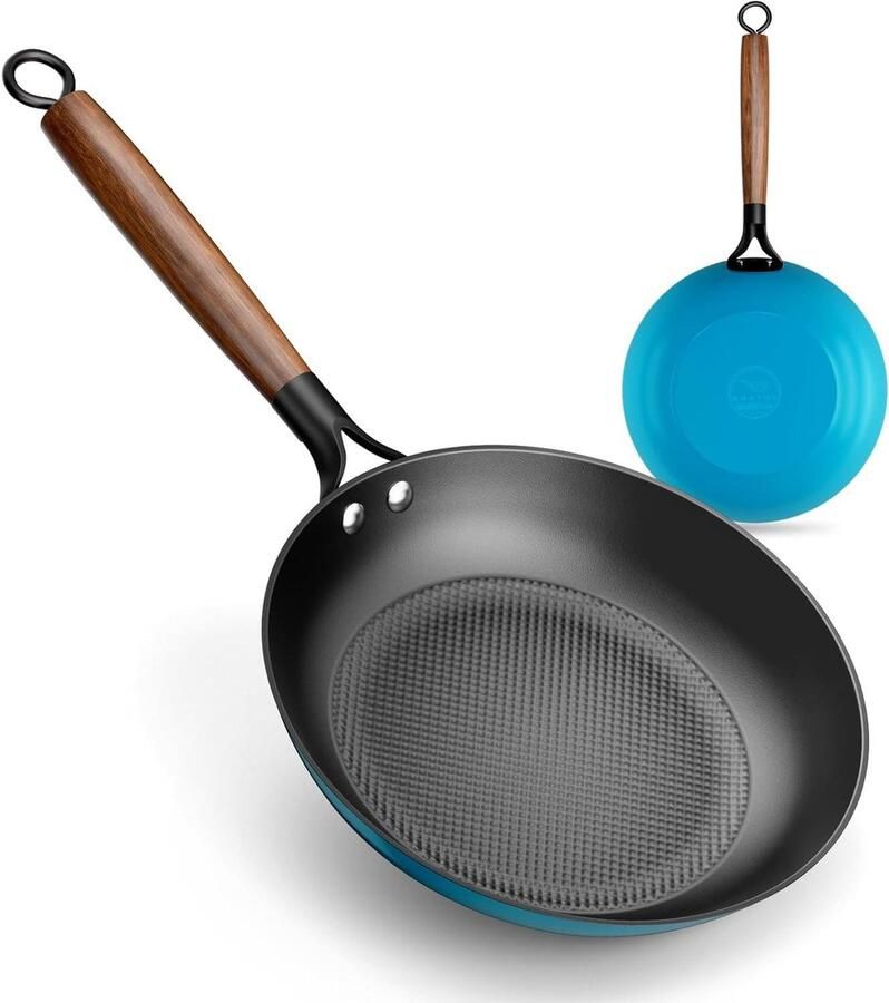 Koekenpan Koop pan Lekker koken Gelijkmatige warmte 28 cm Zwart
