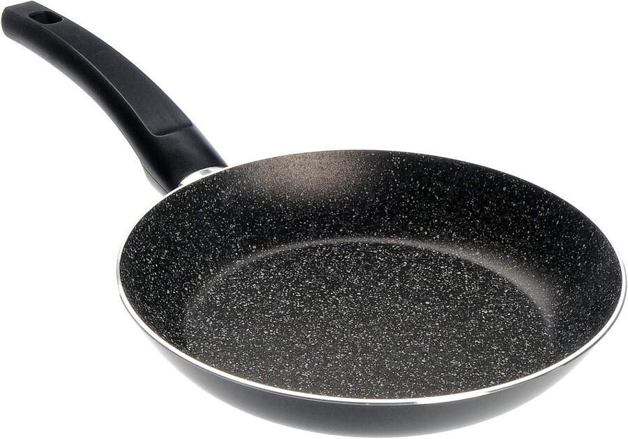 Koekenpan Koopgerei pan Licht koken Antiaanbaklaag steen effect 18 cm Zwart